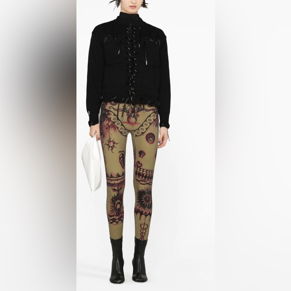 Marine Serre Geotic tattoo-print leggings- size Medium